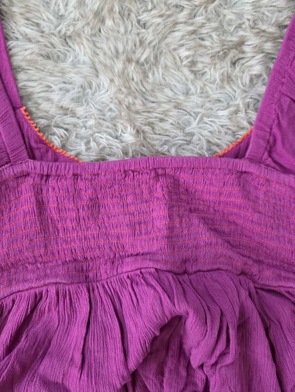 Free People Wedgewood Maxi Dress Purple With Orange Embroidery - Picture 13 of 16